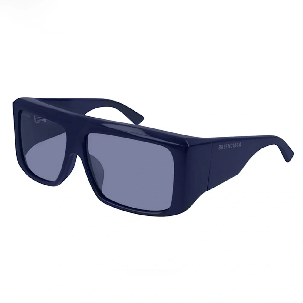 Balenciaga Unisex Sunglasses Oversized Rectangle Blue BB0002S